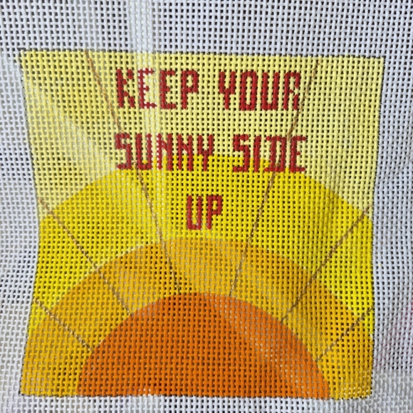 Needlepoint Hand painted Dede -Keep Your Sunny Side Up - Picture 3 of 5